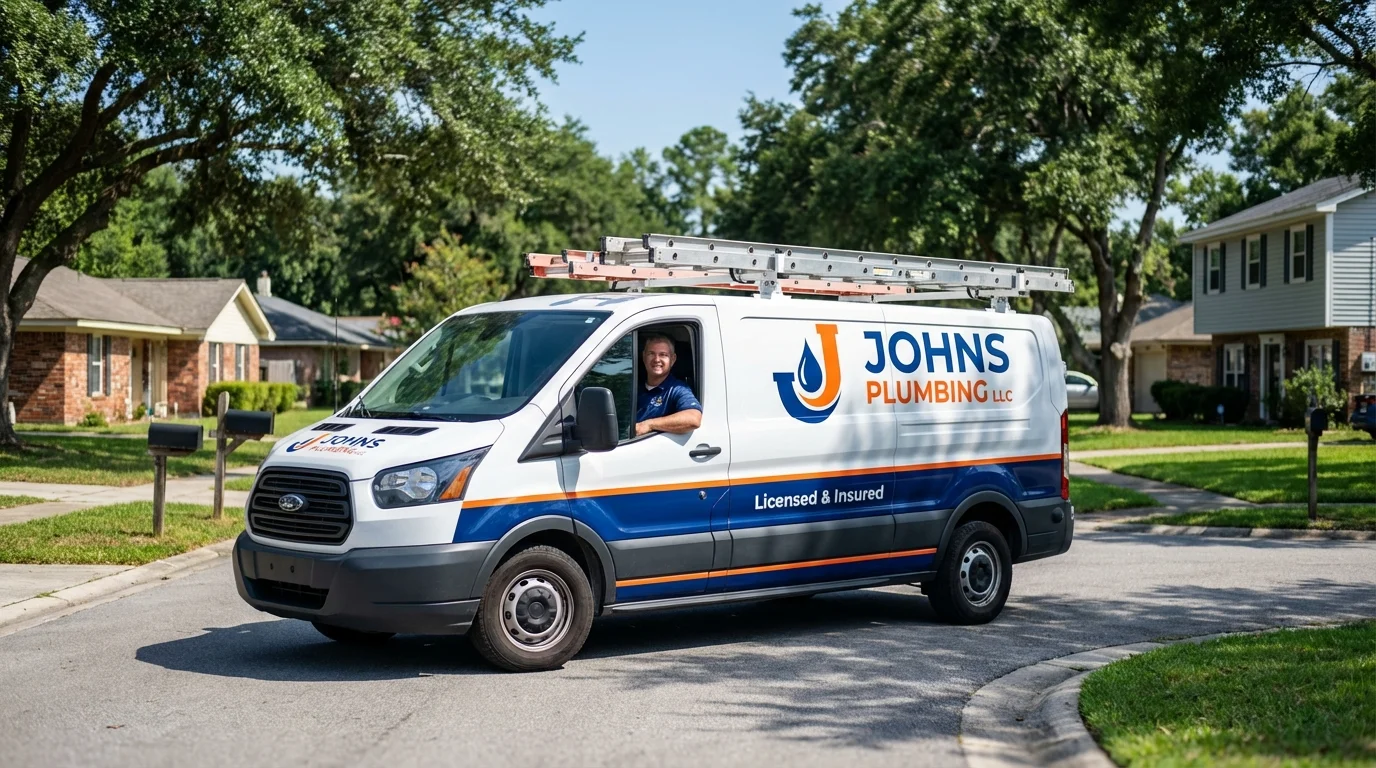 Johns Plumbing LLC service van in Remington, IN